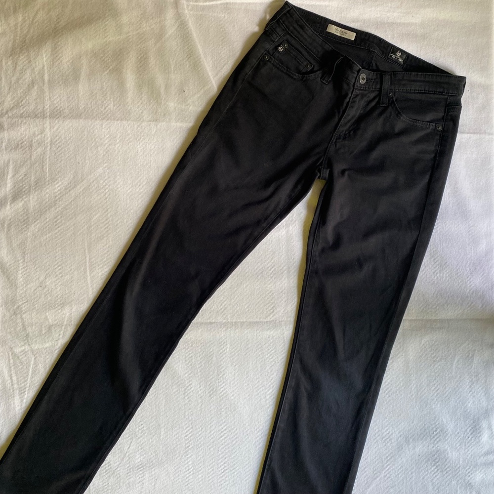 AG Adriano Goldschmied The Stevie Ankle Slim Straight Leg Black Pants W's Sz 26